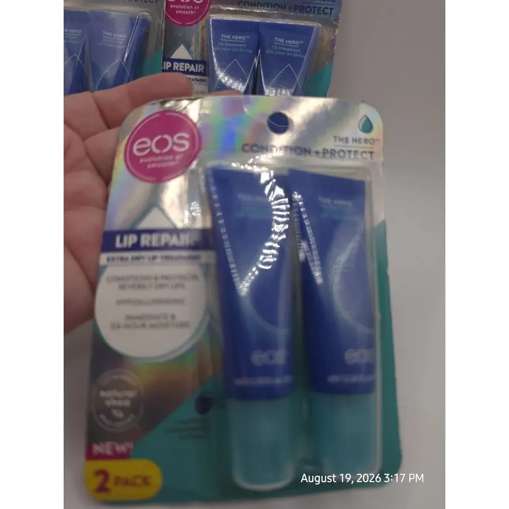 3 Twin Pack EOS The Hero Intensive Dry Lip Repair 24 Hr Moisture Rescue 6 Tubes